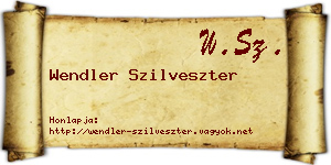 Wendler Szilveszter névjegykártya